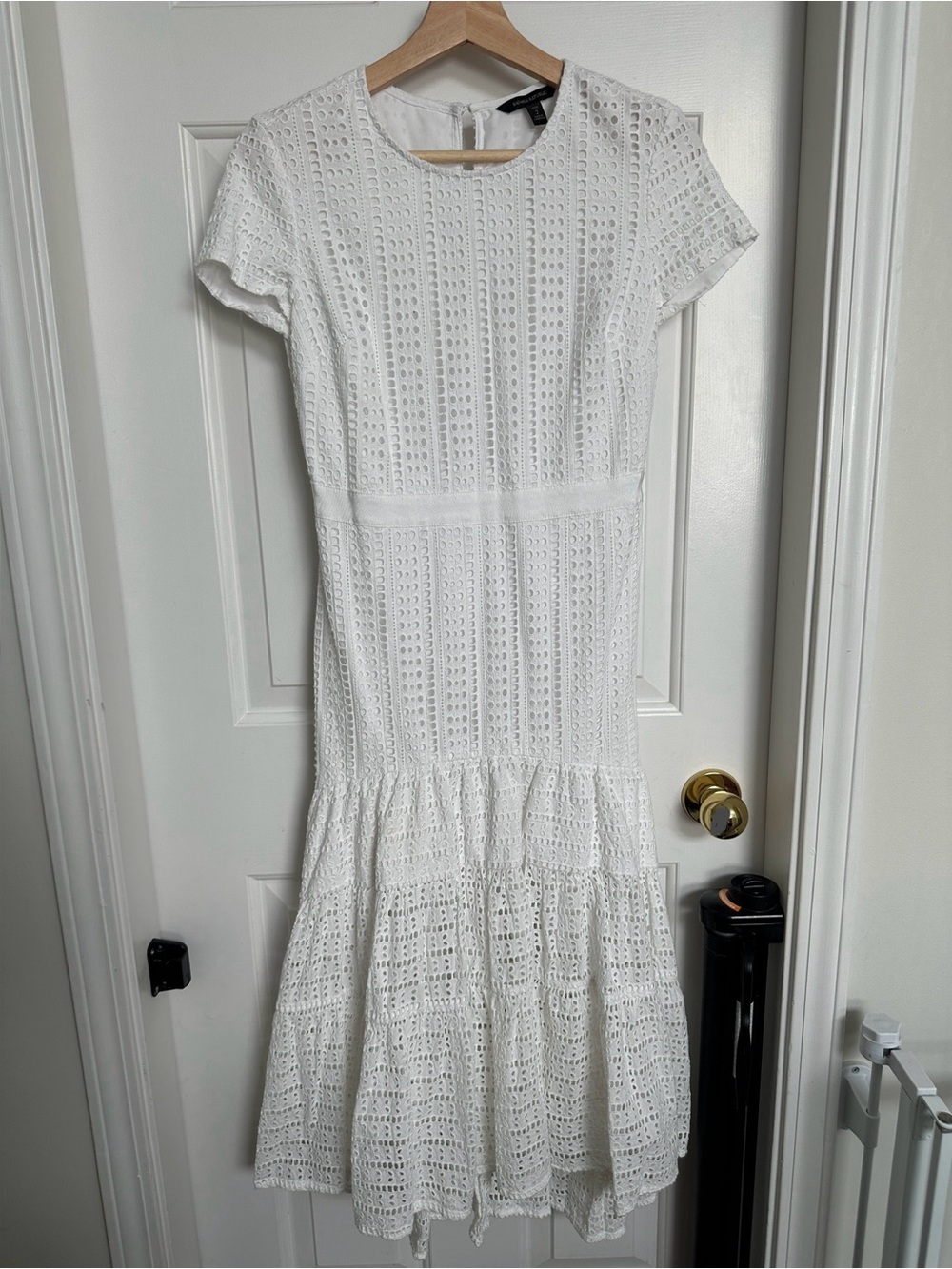 Banana Republic White Eyelet Midi Dress - 2 Petite